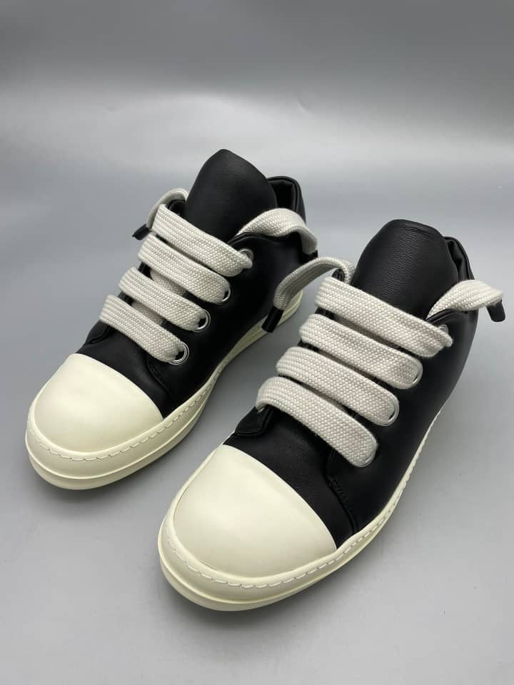 Rick Owens Black Hollywood Jumbolace Low Sneaks Sneakers