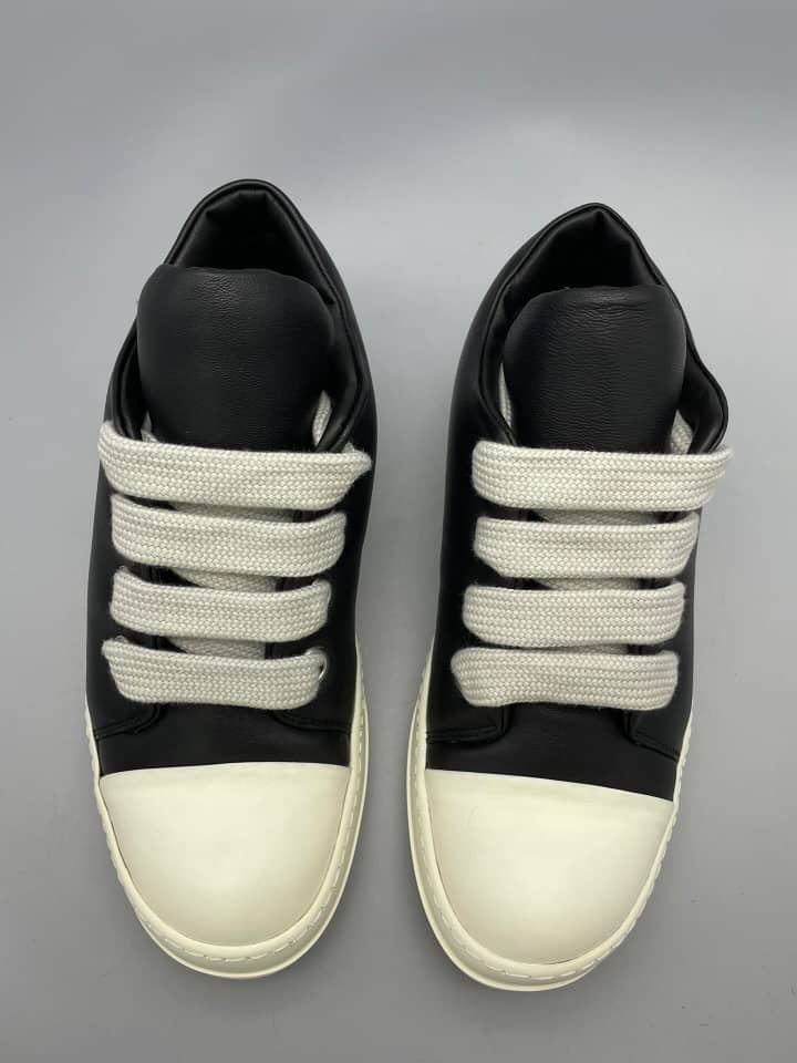 Rick Owens Black Hollywood Jumbolace Low Sneaks Sneakers