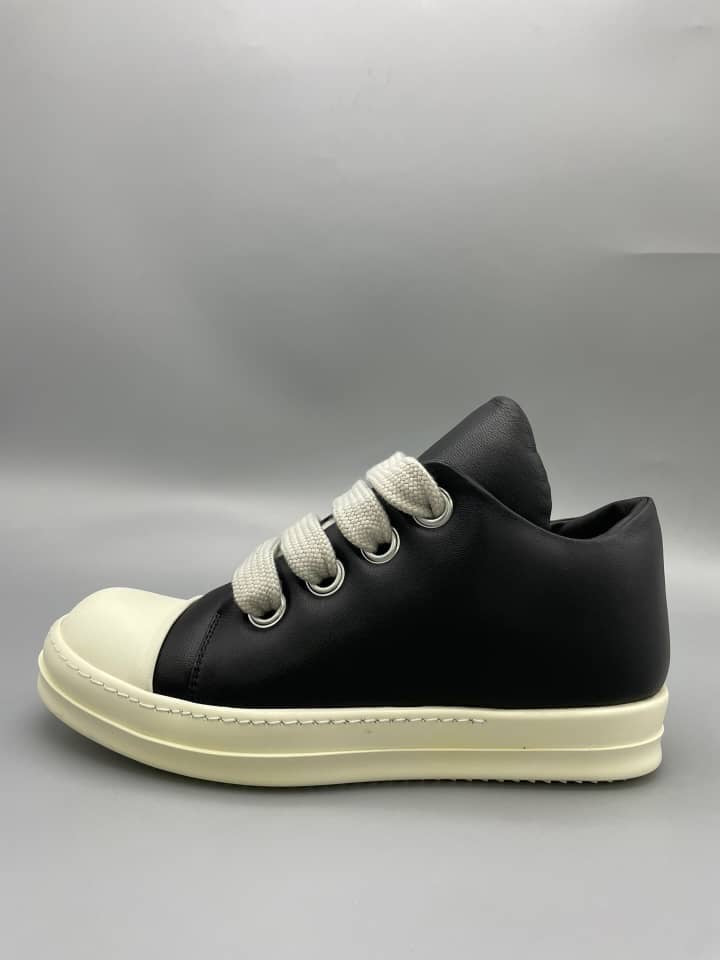 Rick Owens Black Hollywood Jumbolace Low Sneaks Sneakers